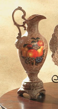 Antique-Look, Fruit Design Decorative Pitcher.