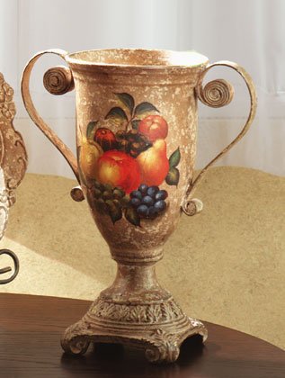 Antique-Look, Fruit Design Decorative Urn.