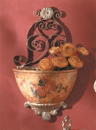 Antique-Look Rose Design Decorative Wall Planter