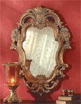 Baroque-Style Antique Design Gold Finish Mirror.
