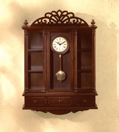 Hand-Crafted Pendulum Clock and Curio Cabinet.