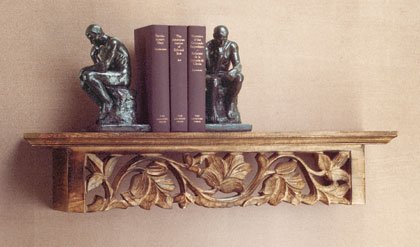 Intricately Carved Mango Wood Shelf.