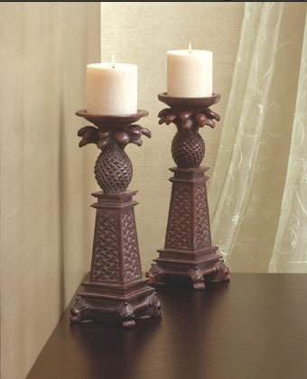 Pineapple Motif Candle Holders.