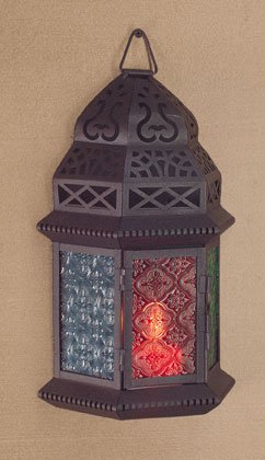 Moroccan-Style Metal Candle Lantern For Tealight or Votive Candles Only.