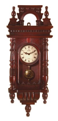 Hand-carved wood wall clock