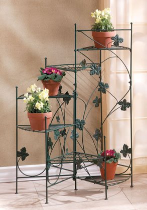 Ivy-motif plant stand with six shelves.