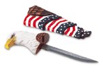 Fimo patriotic oil warmer with glass candle cup.