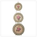 ROSE DECORATIVE PLATES WITH RACK