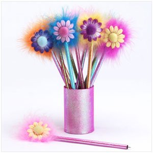 SPARKLY FLOWER PENS