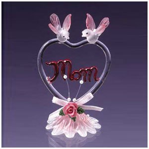 MOM HEART WITH PINK BIRDS