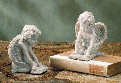 READING CHERUB BOOKENDS