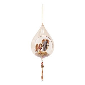 AMBER GLASS ANGEL ORNAMENT