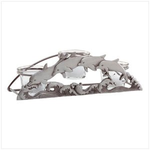 JUMPING DOLPHINS VOTIVE HOLDER