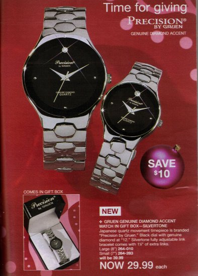 Gruen Genuine Diamond Accent Watch in Gift Box-Silvertone
