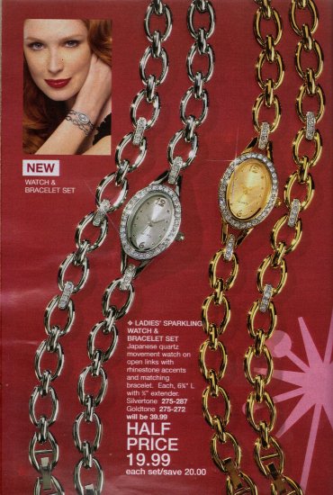 Ladies' Sparkling Watch & Bracelet Set