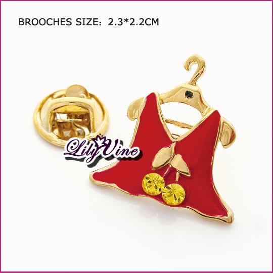 Lady Skirt Crystal Brooch, Brooches