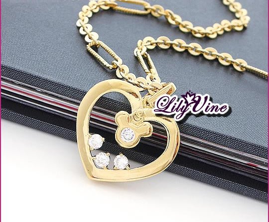Golden Heart Zircon Necklace
