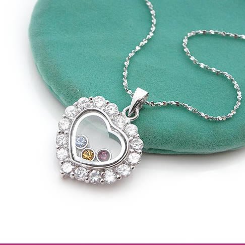 Pure Heart Silver (925 Sterling) Zircon Pendants