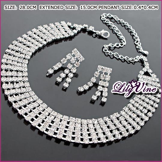 Simple Design Crystal Jewelry Set, Sets