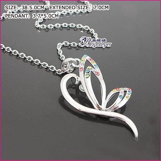 Colorful Butterfly Crystal Necklace, Necklaces