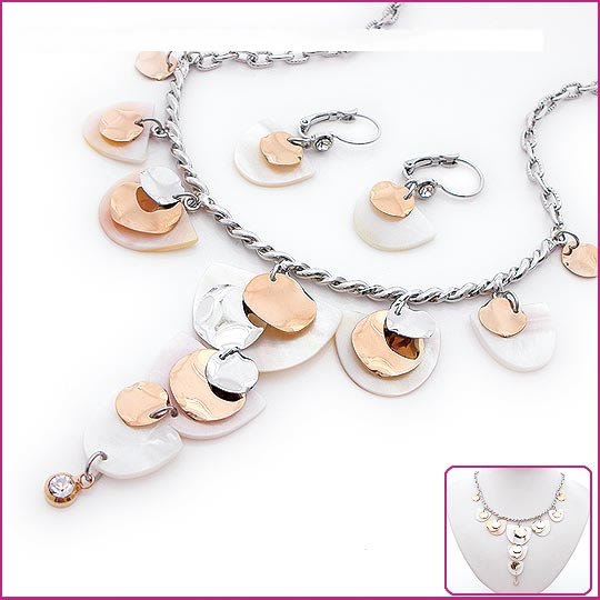 Lotus Leaf Shell & Crystal Jewelry Sets, Sets