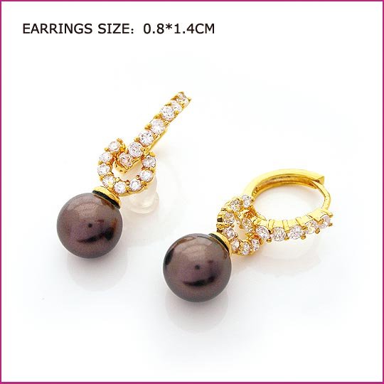 Pearl Golden Pierced Earrings, Pierced earrings, Earrings