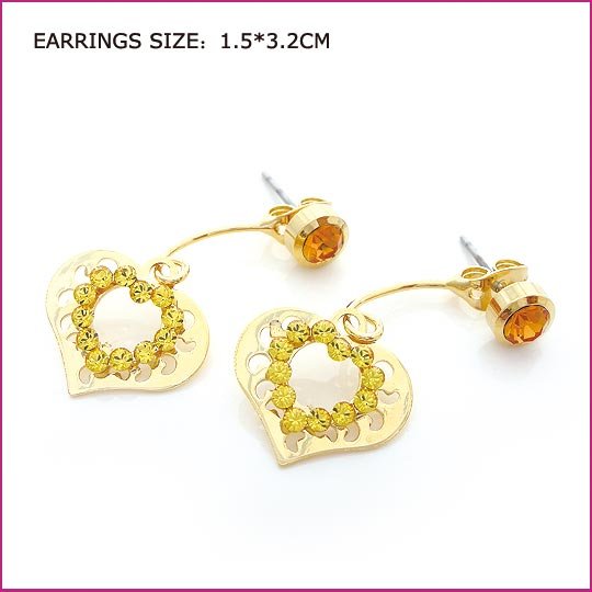 Golden Heart Pierced Earrings, Pierced earrings, Earrings