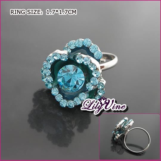 Kyanite Flower Crystal Ring, Rings