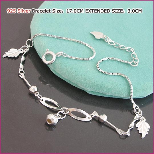 Little Leaf Silver (925 Sterling) Bracelet, Bracelets, Sterling Silver