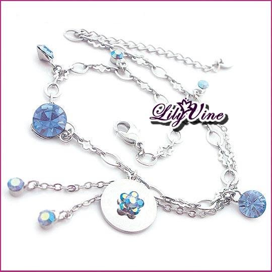 Blue Crystal Anklet, Anklets