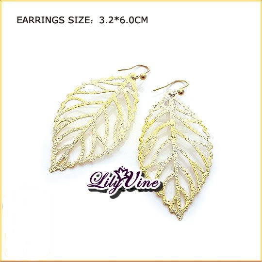 Golden Leaf Pierced Earrings, Pierced earrings, Earrings