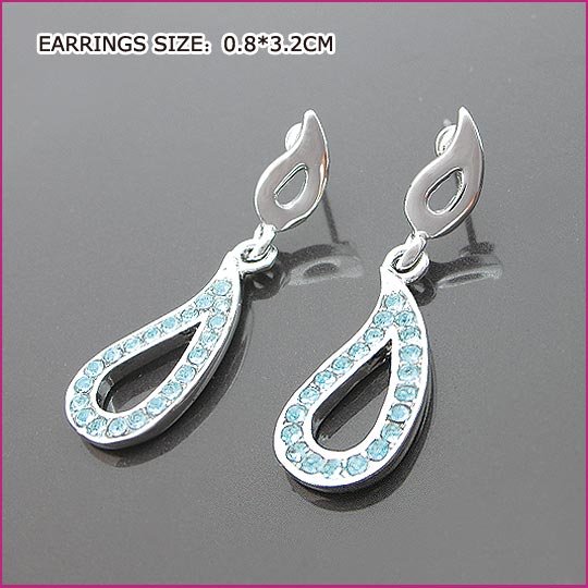 Kyanite Silver Plated Heart Pierced Earrings, Pierced earrings, Earrings