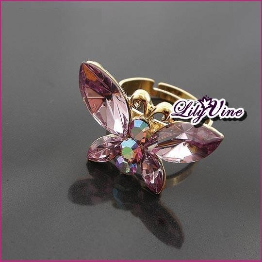 Golden Plated Butterfly Amethyst Ring, Rings