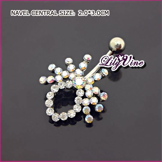 Crystal Spider Belly Ring, Belly Rings