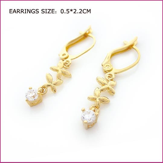 Golden Flower Zircon Pierced Earrings, Pierced earrings, Earrings