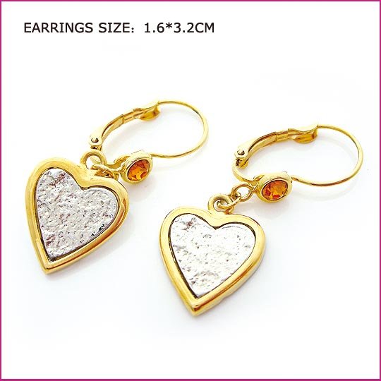 Golden Plated Heart Pierced Earrings, Pierced earrings, Earrings