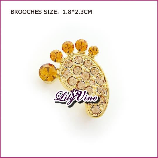 Crystal Footprint Brooch, Brooches