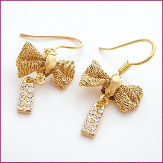 Golden Cravat Pierced Earrings, Pierced earrings, Earrings
