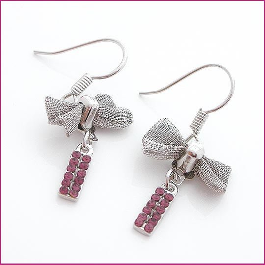 Silver Cravat Pierced Earrings, Pierced earrings, Earrings