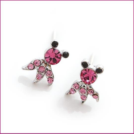 Pink Golden fish Pierced Earrings, Pierced earrings, Earrings