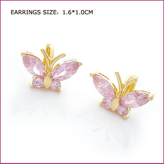 Little Butterfly Golden Pierced Earrings, Pierced earrings, Earrings