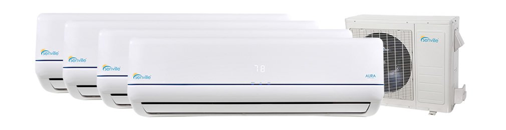 4 Rooms 9000 BTU 600 Squ ft. Cooling & Heating Mini Split Ductless Air Conditioner w/Remote