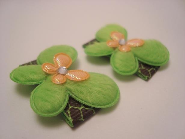 Lemon Lime Butterfly Clips