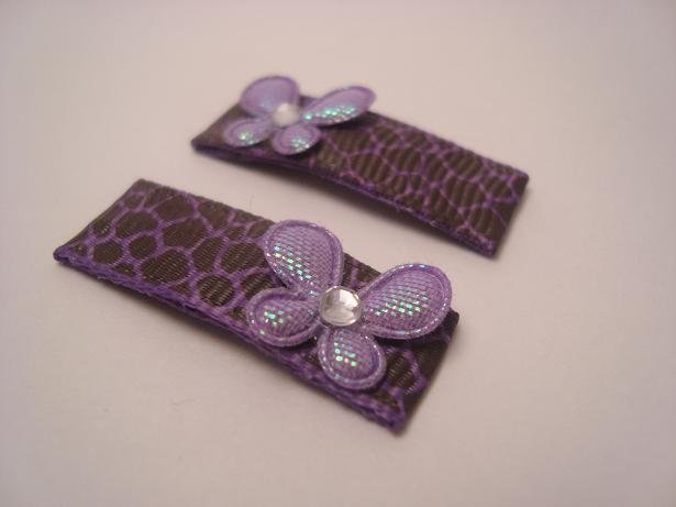 Grape Giraffe Butterfly Clips