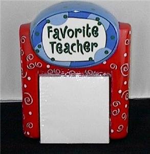Gift for Teacher Ceramic Note Holder Desk Organizer