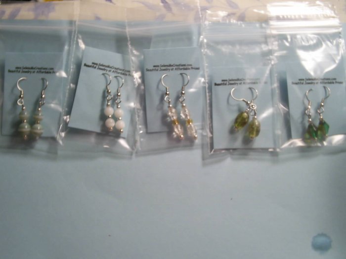 Wholesale Lot of Dangle Glass Earrings Only 25.00!!!!