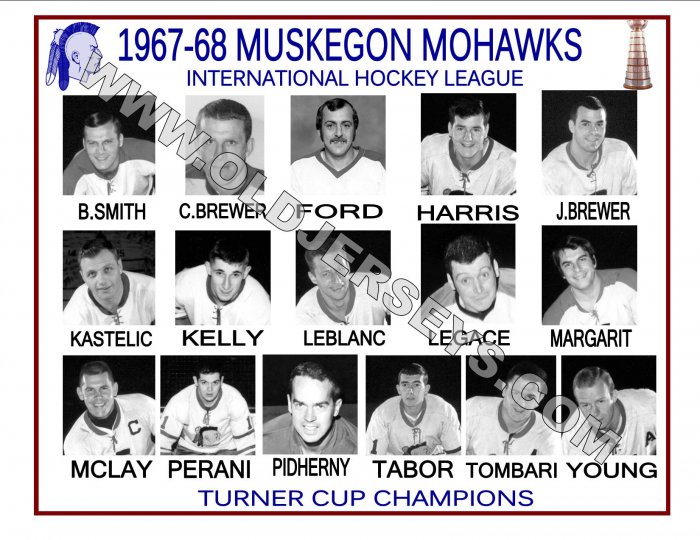 1967-68 MUSKEGON MOHAWKS IHL HEADSHOTS TEAM PHOTO
