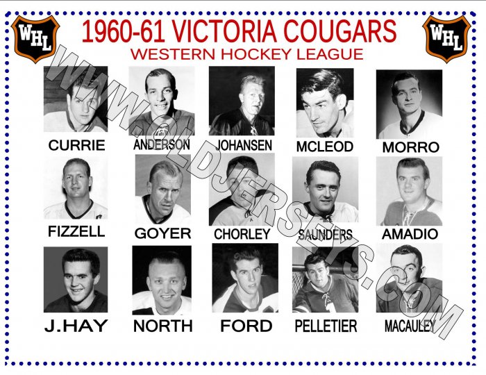 1960-61 VICTORIA COUGARS WHL HEADSHOTS TEAM PHOTO
