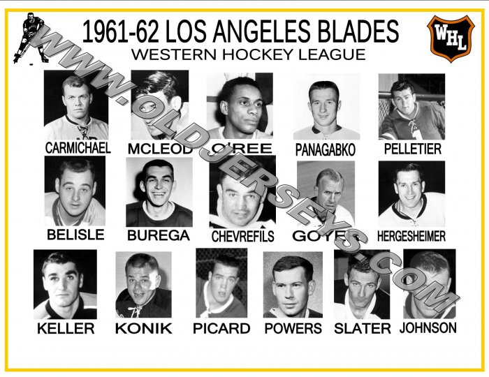 1961-62 LOS ANGELES BLADES WHL HEADSHOTS TEAM PHOTO