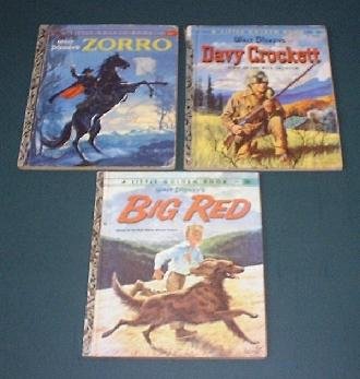 Disney Little Golden Books Zorro Big Red, Davy Crockett